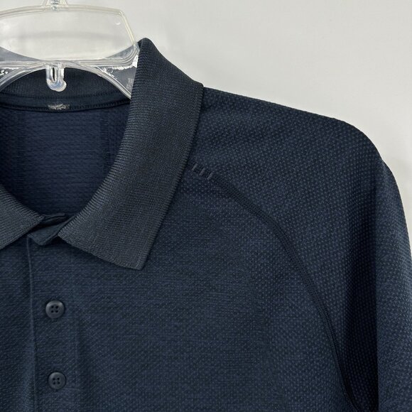 LULULEMON short sleeve polo shirt golf outdoor knit business casual blue SMALL - Picture 4 of 6